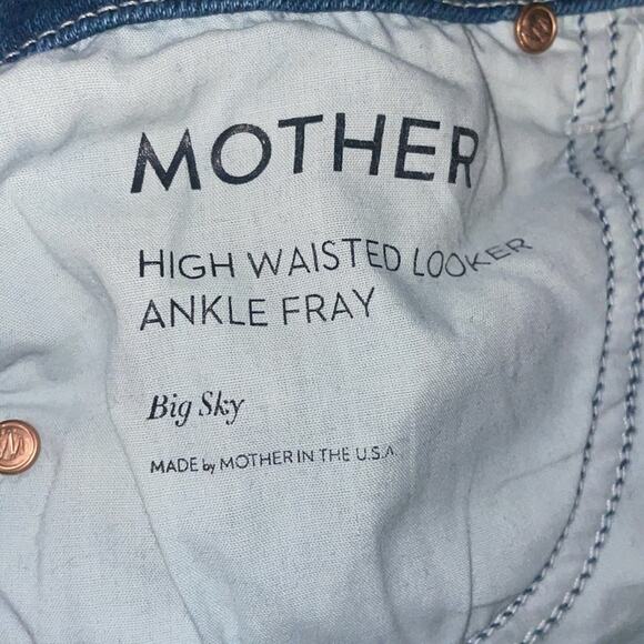 MOTHER Women’s Sz 27 High Waisted Looker Ankle Fray in Big Sky - Picture 4 of 9